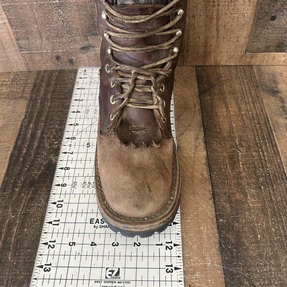 JK Spokane WA Custom Logger Plain Toe Lace Up Work Boots Mens 9 D - Picture 4 of 12